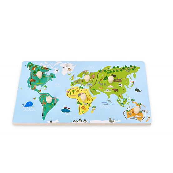 Puzzle mit Griffen Weltkarte