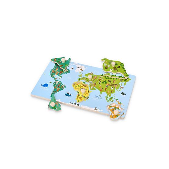 Puzzle mit Griffen Weltkarte