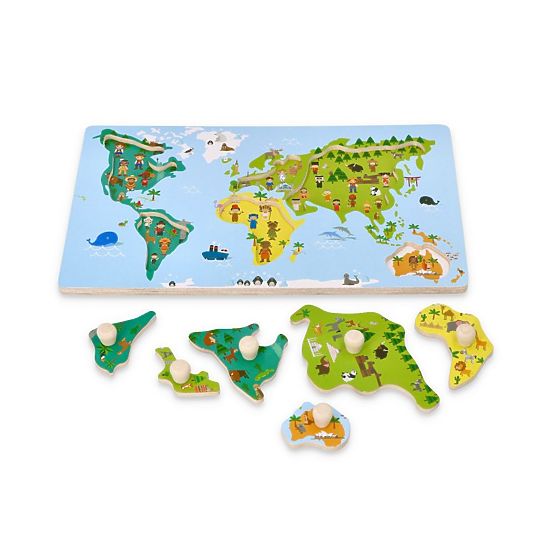 Puzzle mit Griffen Weltkarte