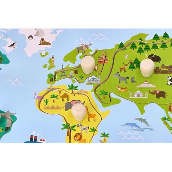 Puzzle mit Griffen Weltkarte