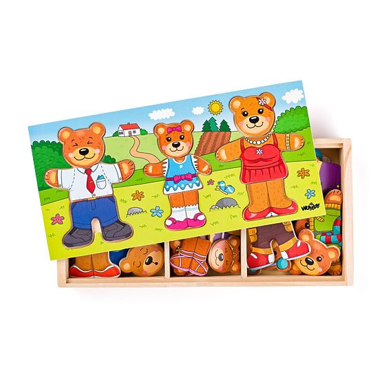 Puzzle Ziehe die Bärenfamilie an