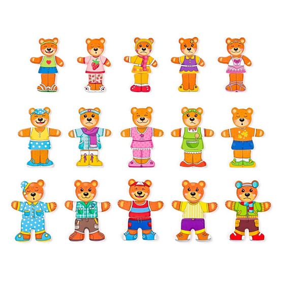 Puzzle Ziehe die Bärenfamilie an