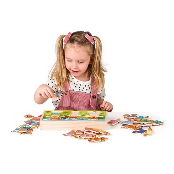 Puzzle Ziehe die Bärenfamilie an