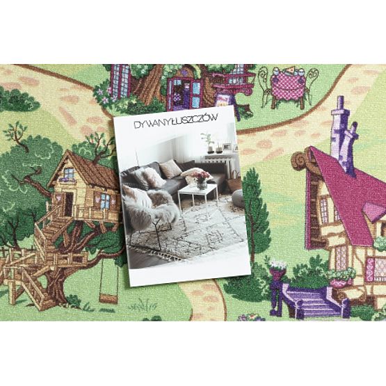 REBEL ROADS TEPPICH Candy Town 27 rutschfest für Kinder - rosa/grün