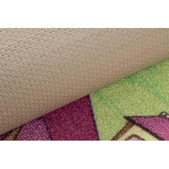 REBEL ROADS TEPPICH Candy Town 27 rutschfest für Kinder - rosa/grün