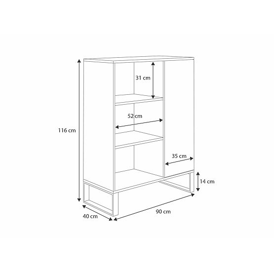 Regal Fondi Eiche Craft Gold, Loft-Stil