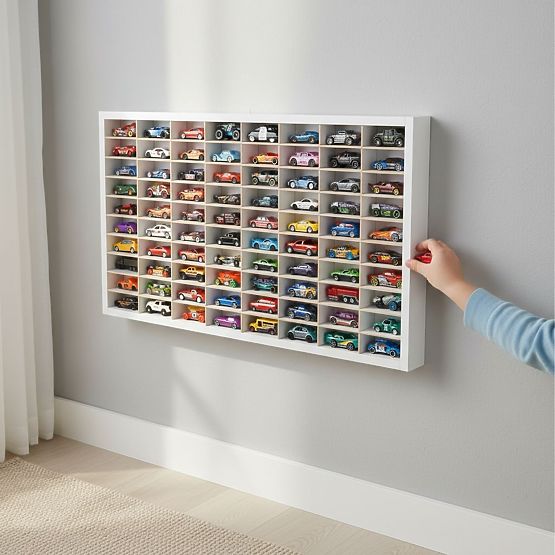 Hot Wheels-Autoregal - Weiß, 80 Plätze