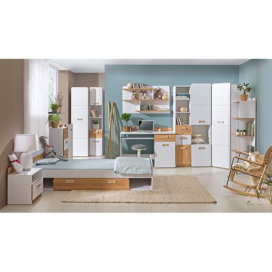 Regal L8 - Weiß / Eiche Nash