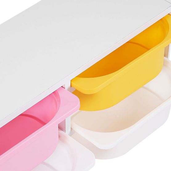 Regal mit Aufbewahrungsboxen Explorer - Blau / Rosa / Gelb