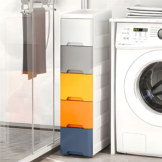 Regal mit 5 ausziehbaren Schubladen auf Rollen ModernHome