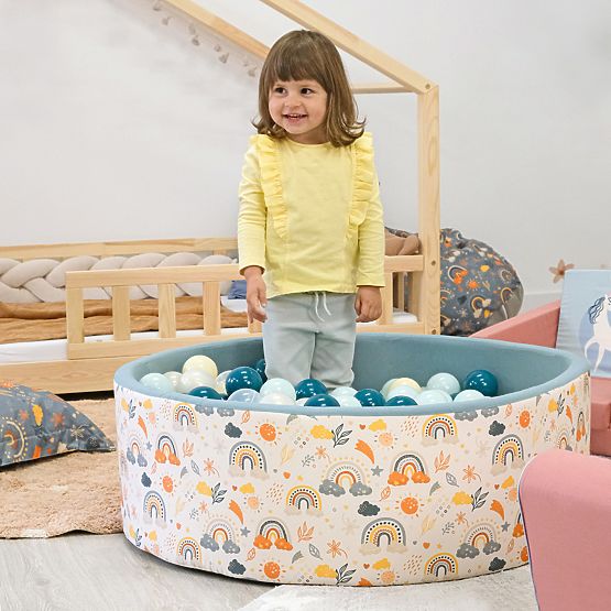 Trockenbällebecken Rainbow + 200 Bälle