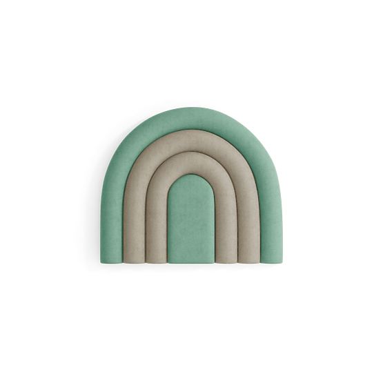 Gepolsterte Paneele Regenbogen - Mint / Beige