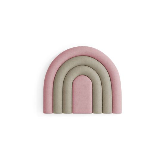 Gepolstertes Paneel Regenbogen - Puderrosa / Beige
