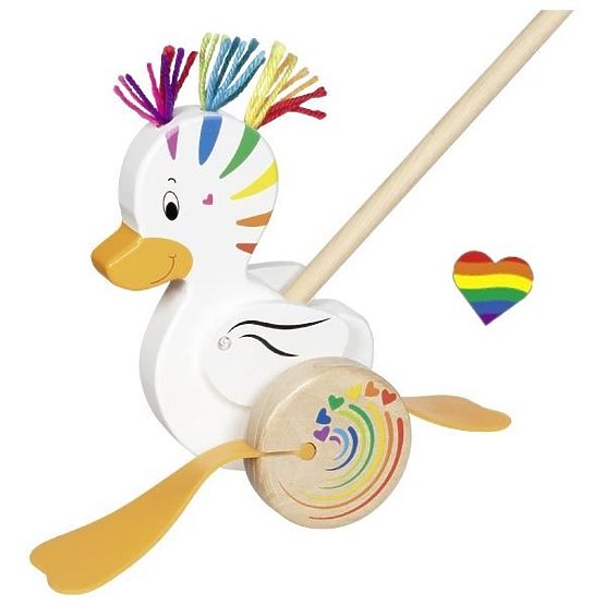 Regenbogenente Lou zum Schieben auf einem Stab