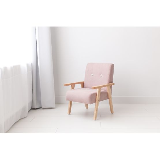 Retro Kinder-Sessel Velours - Rosa