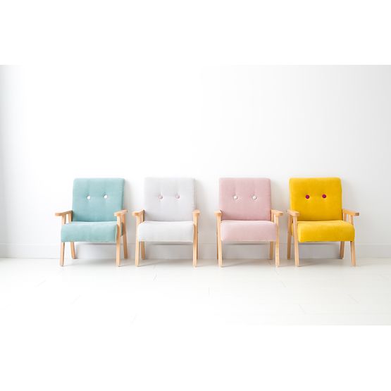 Retro Kinder-Sessel Velours - Rosa