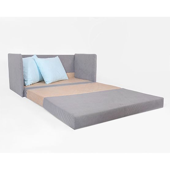 Ausziehbares Sofa Jack - dunkelgrau / hellblau