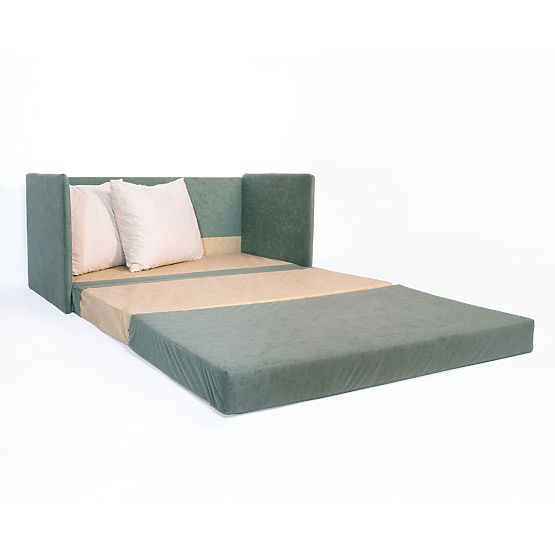 Ausziehbares Sofa Jack - dunkelgrün / beige