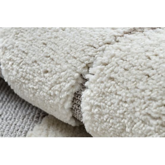 Runder Teppich YOYO EY81 grau/weiß - Bär, Berge für Kinder, strukturiert, sensorisch Fransen