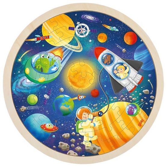 Rundes Puzzle Weltraum