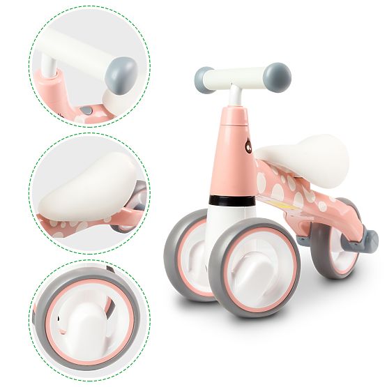 Rutscher Mini - Pink mit weiß punkte