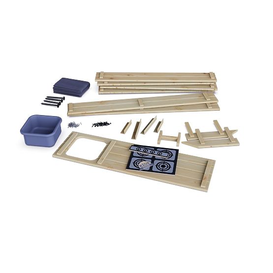 Sandkasten 2 in 1 mit Küche - natur