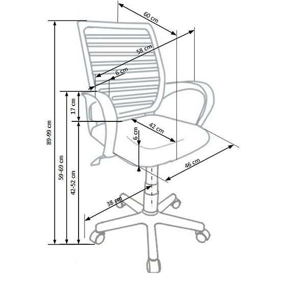Santana Bürostuhl - schwarzgrau