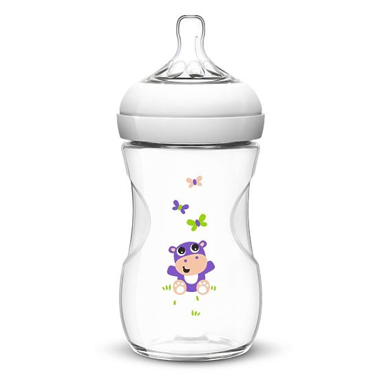 Säugling Flasche Avent Natural 260 ml white nilpferd