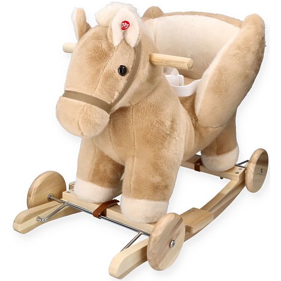 Schaukelndes Pegasus Beige mit Sessel und Rädern
