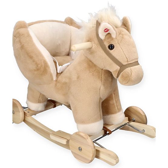 Schaukelndes Pegasus Beige mit Sessel und Rädern
