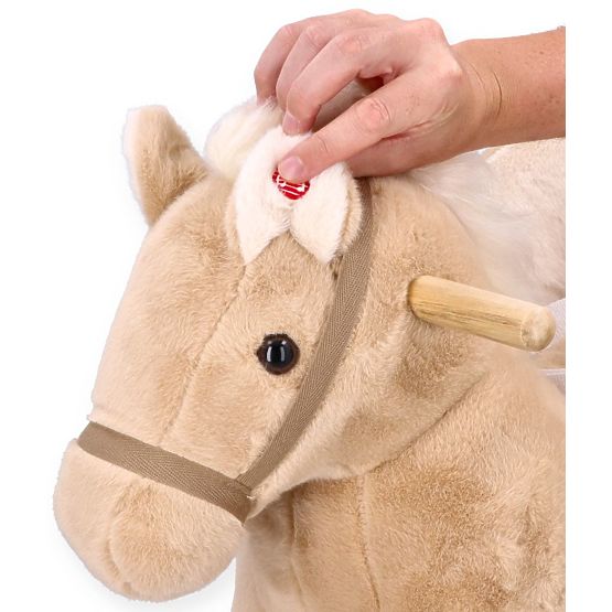 Schaukelndes Pegasus Beige mit Sessel und Rädern