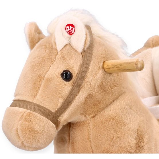 Schaukelndes Pegasus Beige mit Sessel und Rädern