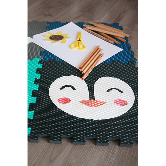 Schaumstoff-Spielmatte 6 Stück - Bär, Pinguin und Auto