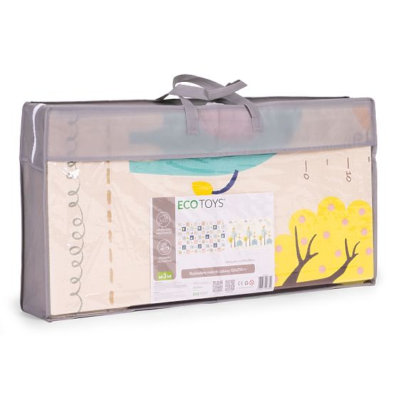 Schaumstoffmatte für Kinder 200x150 cm, beidseitig faltbar, Wachstumsskala, Alphabet ECOTOYS
