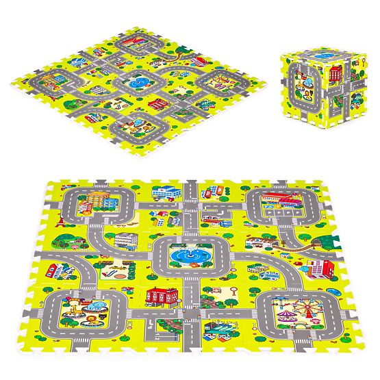 Schaumstoffmatte für Kinder Stadt 9 Teile 90,5x90,5 cm IPLAY