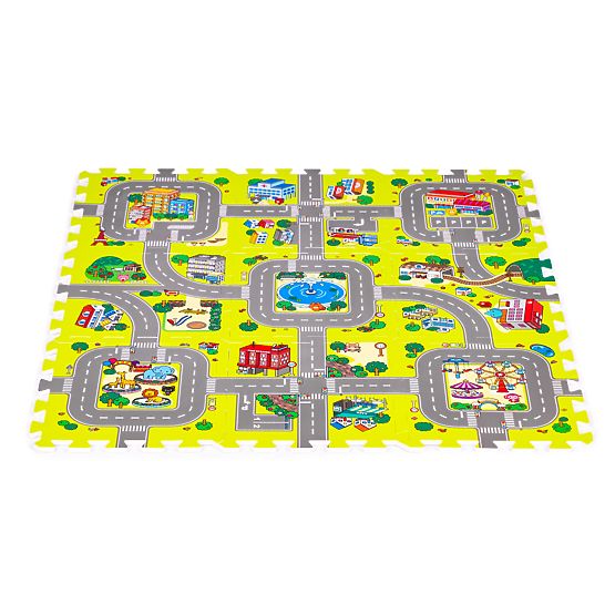 Schaumstoffmatte für Kinder Stadt 9 Teile 90,5x90,5 cm IPLAY