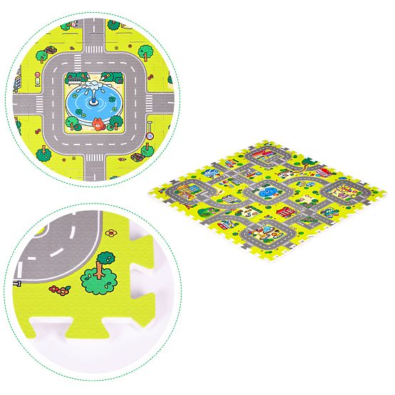 Schaumstoffmatte für Kinder Stadt 9 Teile 90,5x90,5 cm IPLAY