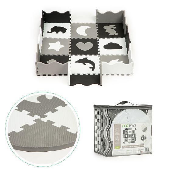 Schaumstoffmatte mit Puzzle-Rand trockener Pool 25 Stück ECOTOYS