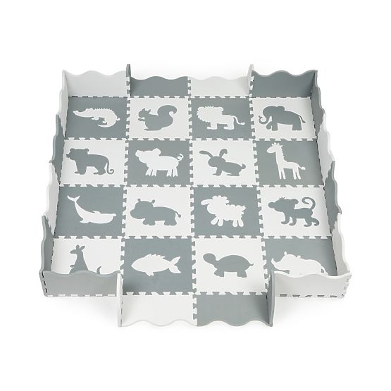 Schaumstoffunterlage - grau-weißes Puzzle