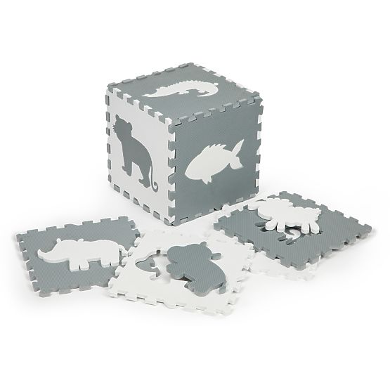 Schaumstoffunterlage - grau-weißes Puzzle