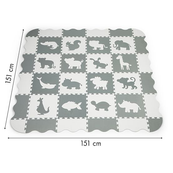 Schaumstoffunterlage - grau-weißes Puzzle