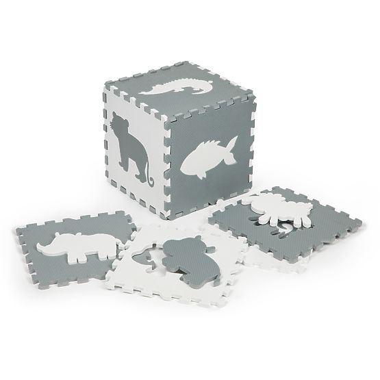 Schaumstoffunterlage - grau-weißes Puzzle