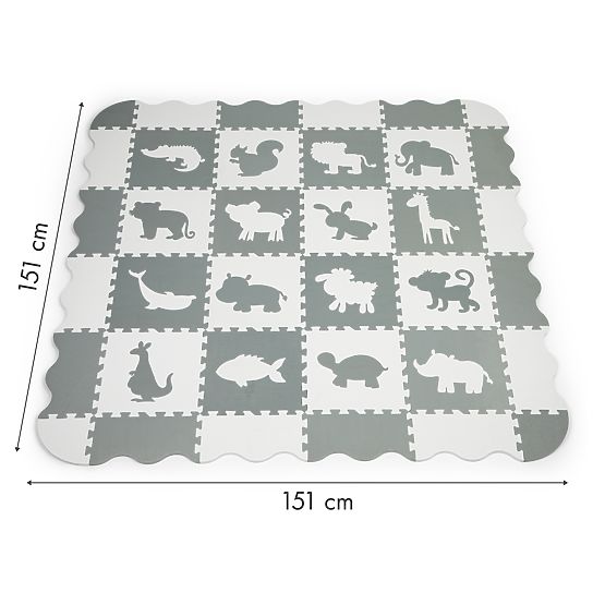 Schaumstoffunterlage - grau-weißes Puzzle