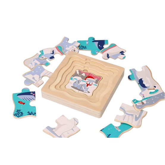 Schichtpuzzle Arktische Tiere