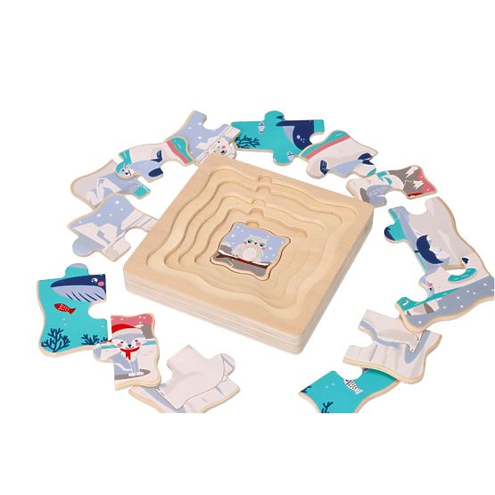 Schichtpuzzle Arktische Tiere