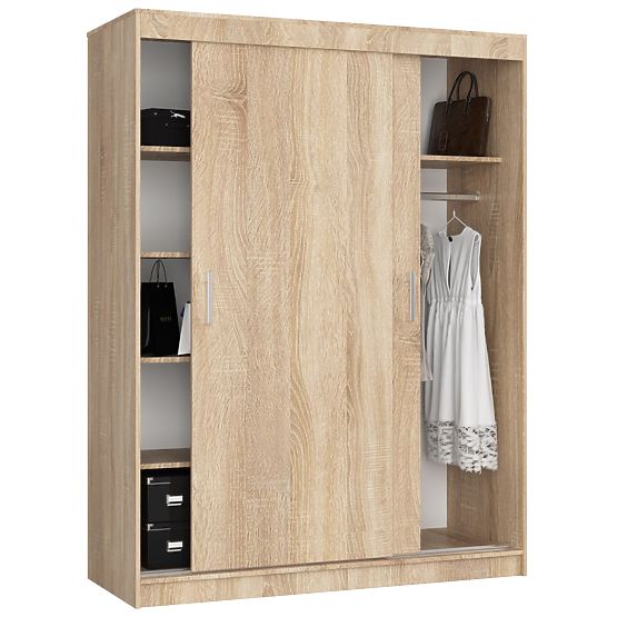 SCHIEBETÜR-SCHRANK 150 cm CLP MONO EICHE SONOMA