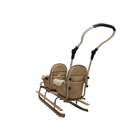 Schlitten für Zwillinge Duo - rote Sitzfarbe