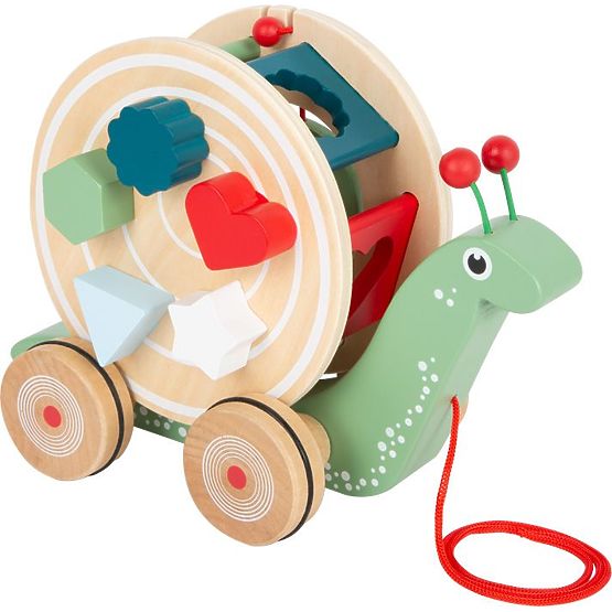 Schnecke mit Sortierbox an einer Schnur Montessori