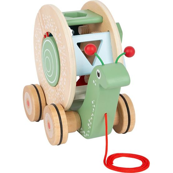 Schnecke mit Sortierbox an einer Schnur Montessori