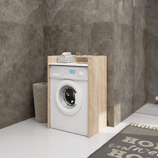 SCHRANK FÜR WASCHMASCHINE FIN EICHE SONOMA / WEISS